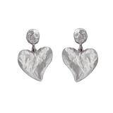 BB Heart Drop Earrings | Silver