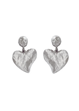 BB Heart Drop Earrings | Silver