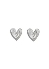 BB Heart Stud Earrings | Silver