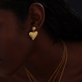 BB Heart Drop Earrings | Gold
