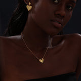 BB Heart Drop Earrings | Gold