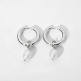 Pearl Drop Hoops