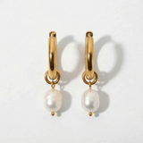 Pearl Drop Hoops