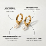 Pearl Drop Hoops