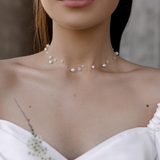 Floating Crystals And Pearls Necklace