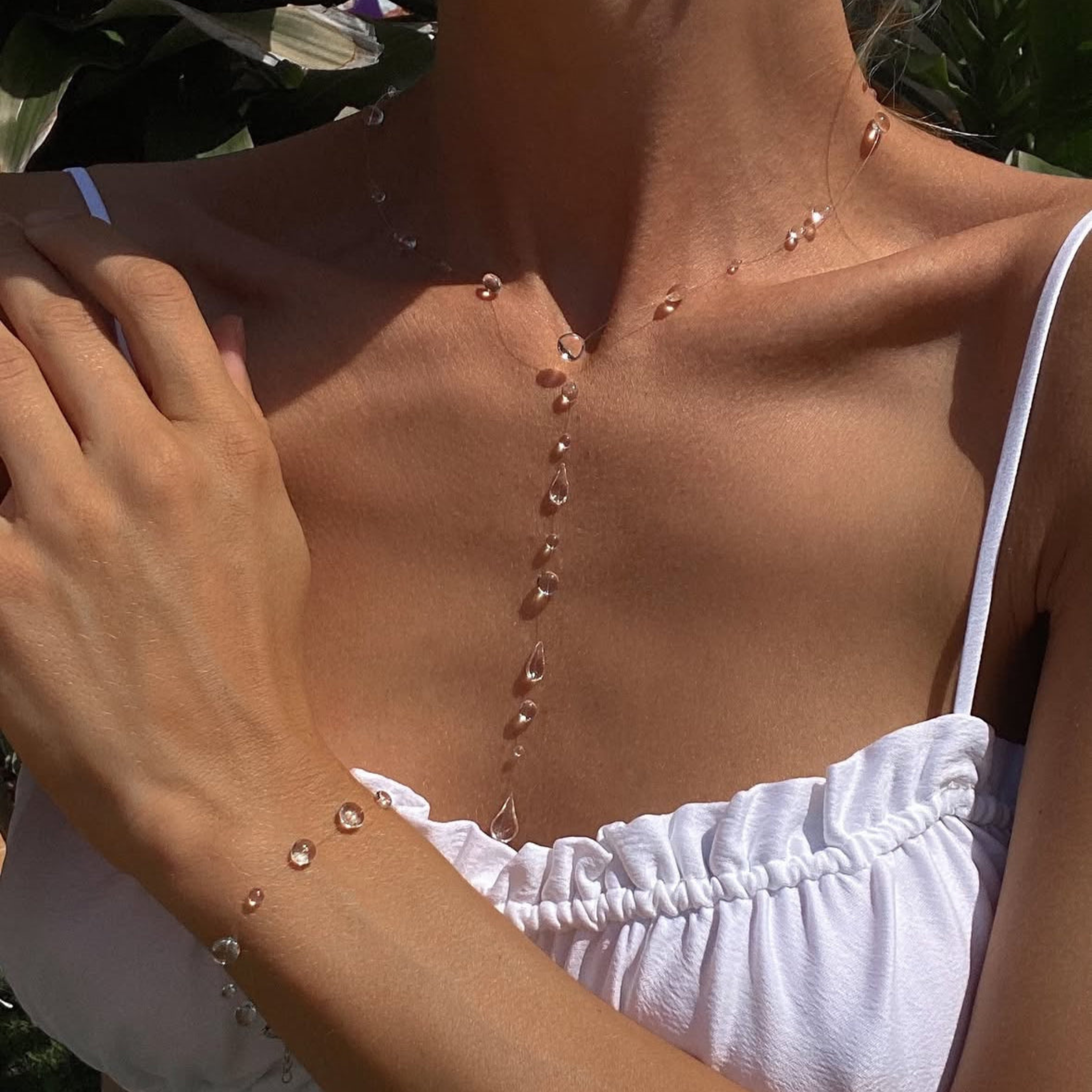 Water Drop Y-Shape Tie Necklace