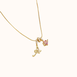 Triple Row Initial Necklace