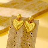 BB Heart Drop Earrings | Gold