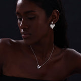 BB Heart Drop Earrings | Silver