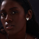 BB Heart Stud Earrings | Silver
