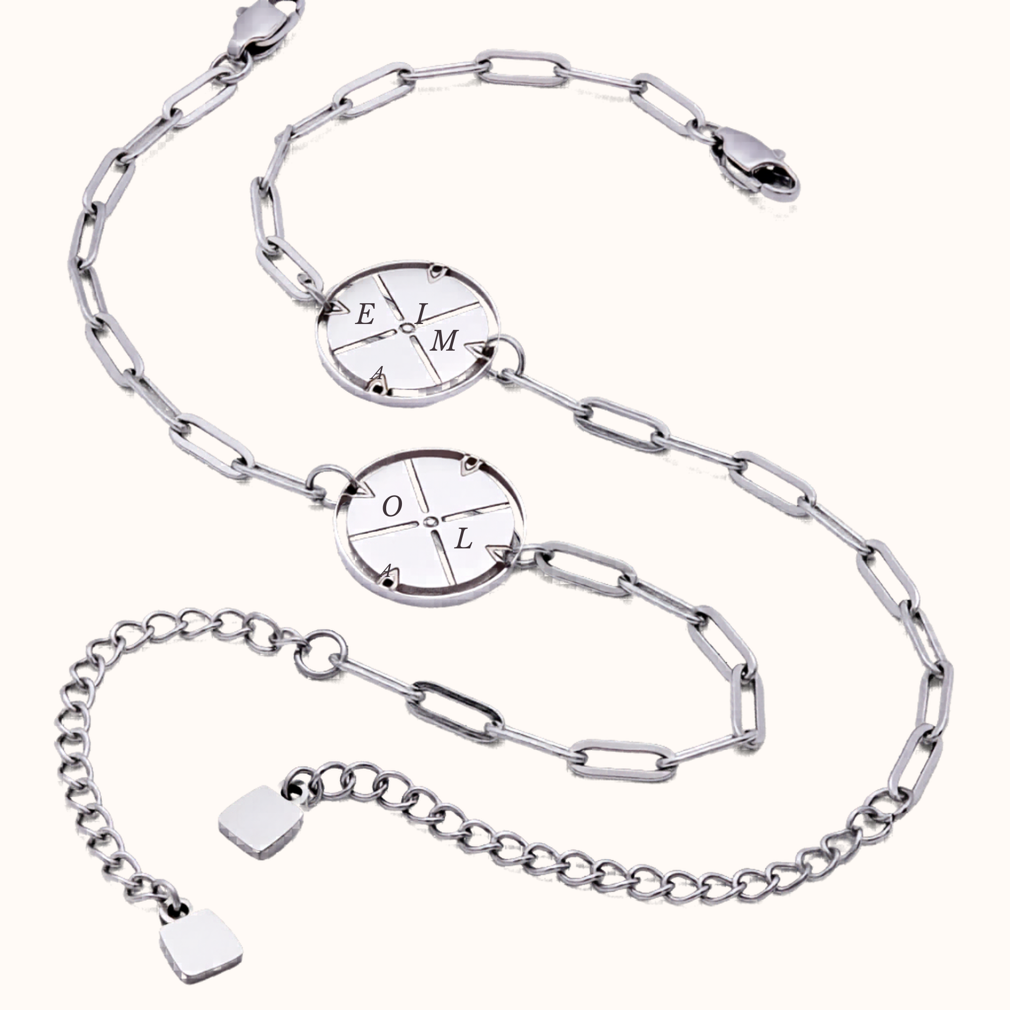 Engraved Compass Bracelet