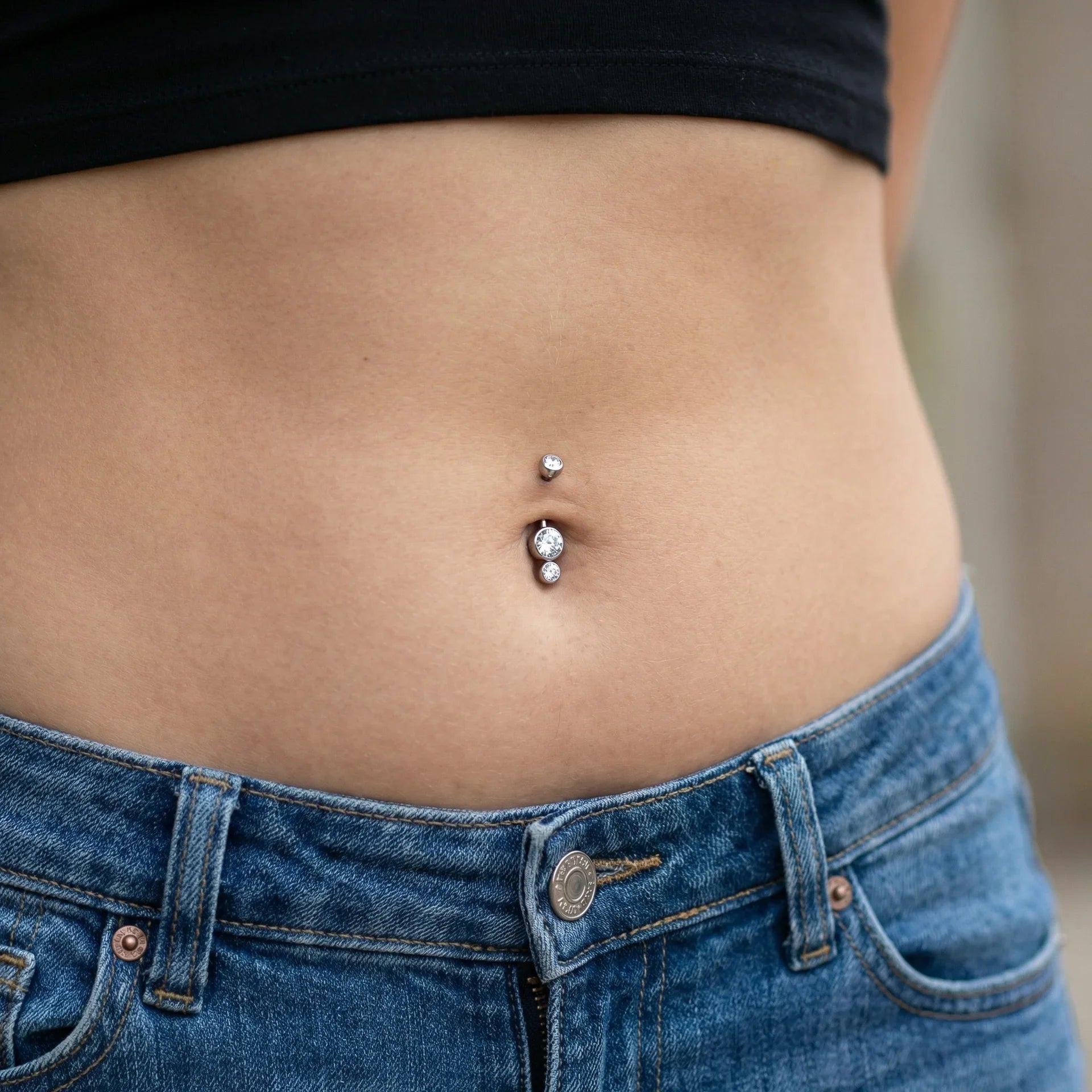 Twin Crystal Belly Ring