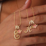 Triple Row Initial Necklace