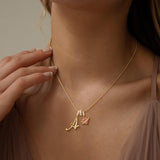 Triple Row Initial Necklace