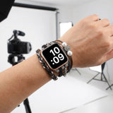 Apple Watch armband met meerdere gevlochten rijen, levensboom-bedel, voor dames, model Ténecia