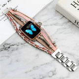 Apple Watch armband met meerdere gevlochten rijen, levensboom-bedel, voor dames, model Ténecia