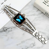 Apple Watch armband met meerdere gevlochten rijen, levensboom-bedel, voor dames, model Ténecia