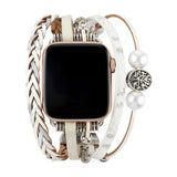 Apple Watch armband met meerdere gevlochten rijen, levensboom-bedel, voor dames, model Ténecia