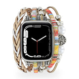 Apple Watch armband met meerdere gevlochten rijen, levensboom-bedel, voor dames, model Ténecia