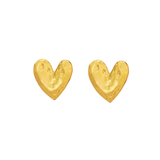 BB Heart Stud Earrings | Gold